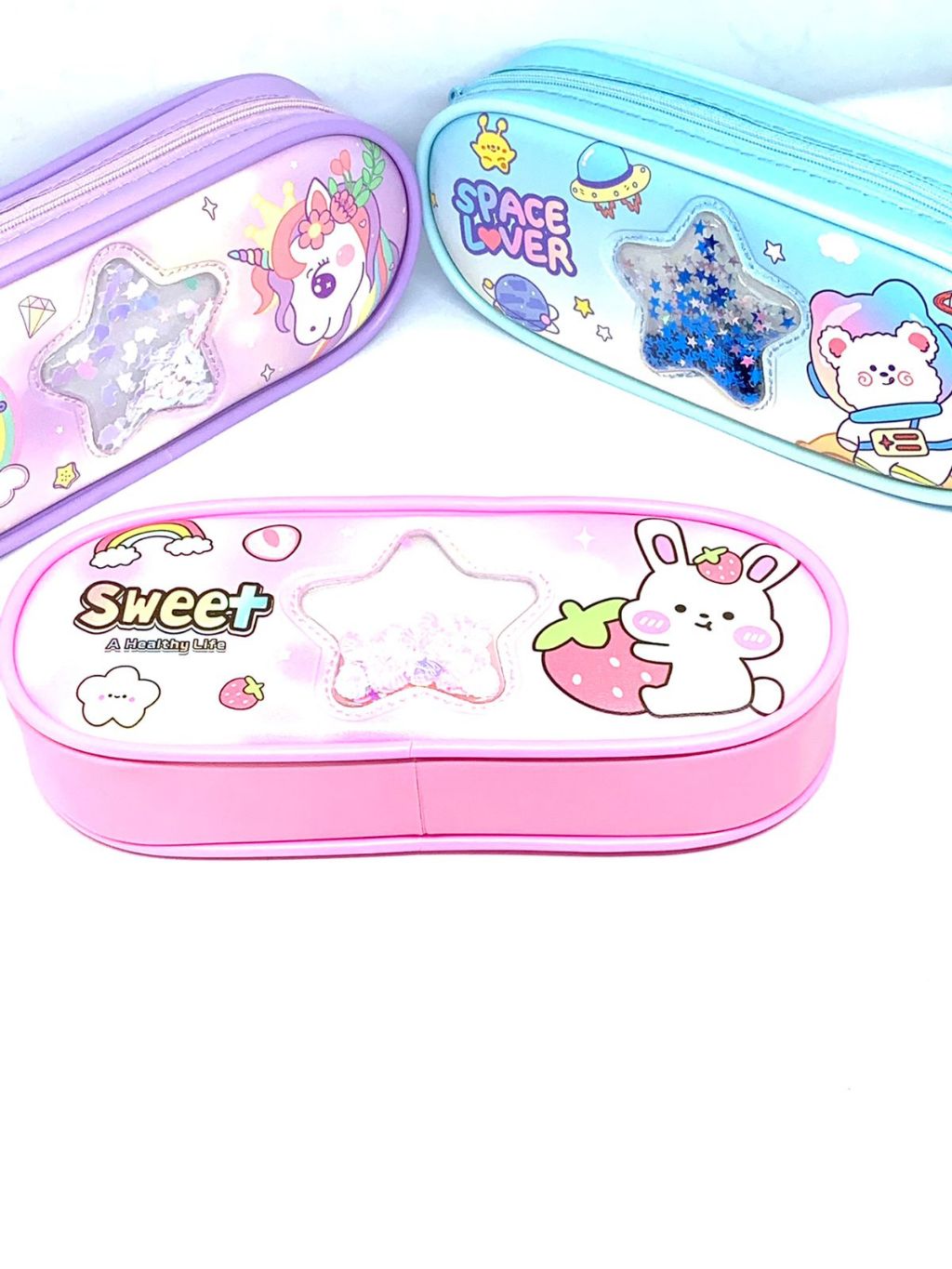 

Tempat Pensil Kain Resleting Timbul Bintang Glitter DB-931