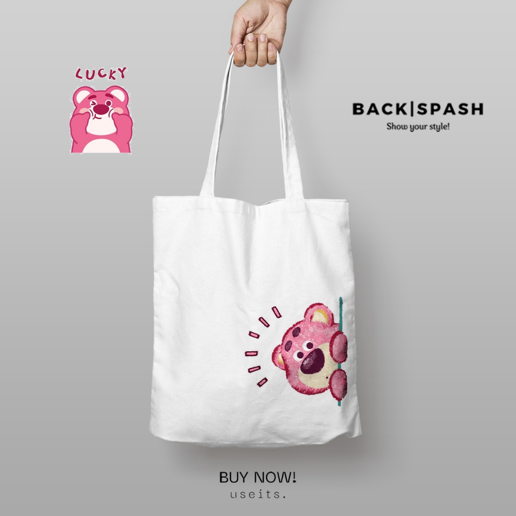 Totebag Lotso TPC II - Lotso - Tas selempang Lotso - Lotso Miniso - Barang Lotso - Gift Lotso