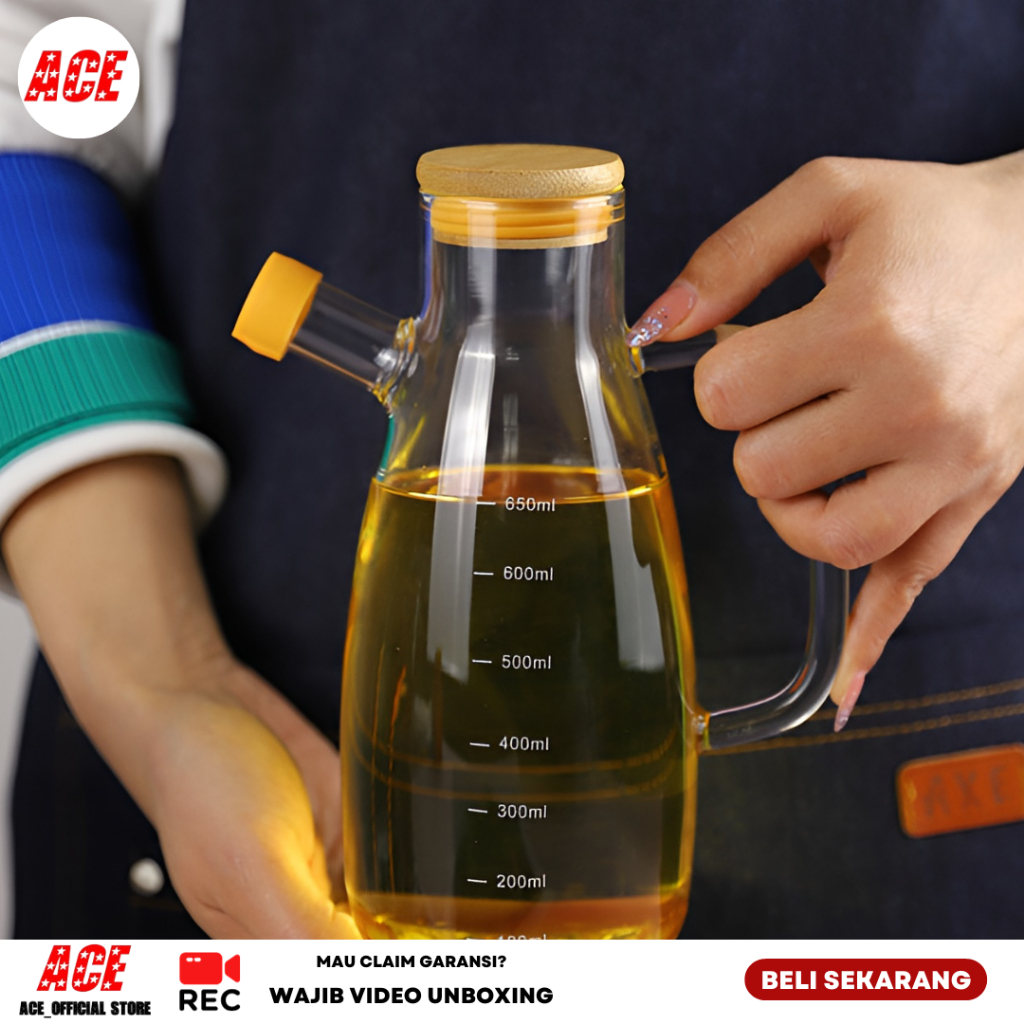Botol minyak Oil bottle botol kaca minyak tempat minyak kecap 650ML - 1000ML botol Teh Botol Liter