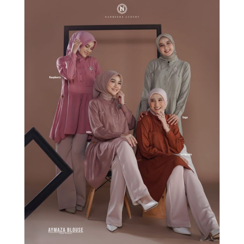 Aymaza Blouse Tunik Rayon Adem Original By Nadheera Luxury Bisa COD