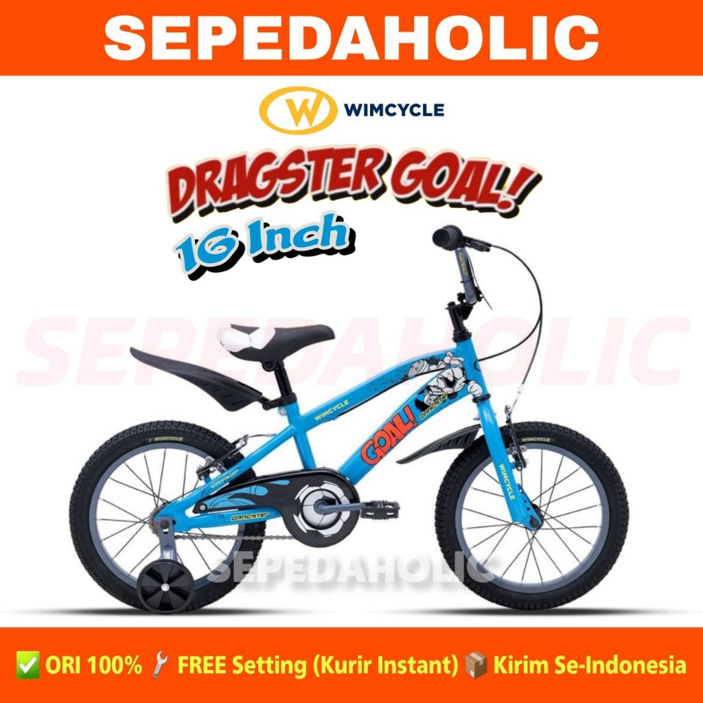 Sepeda Anak Laki BMX WIMCYCLE DRAGSTER GOAL Ukuran 16 18 20 Inch Usia 4-11