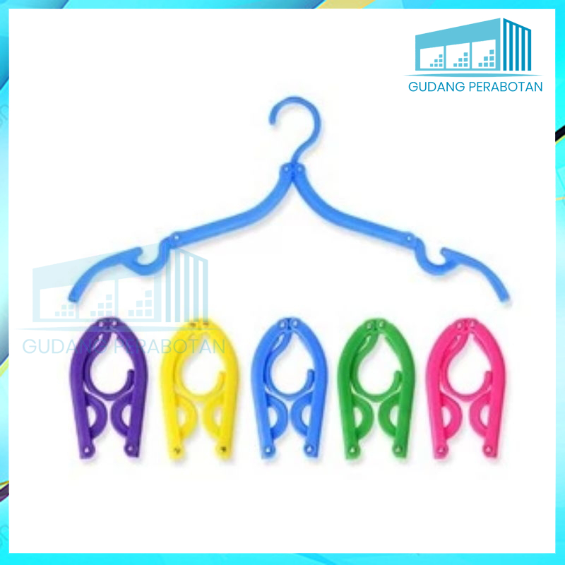 GP PAKET 5PCS GANTUNGAN BAJU LIPAT SERBAGUNA HANGER LIPAT MAGIC PORTABLE TRAVEL HANGER PORTABLE HANG