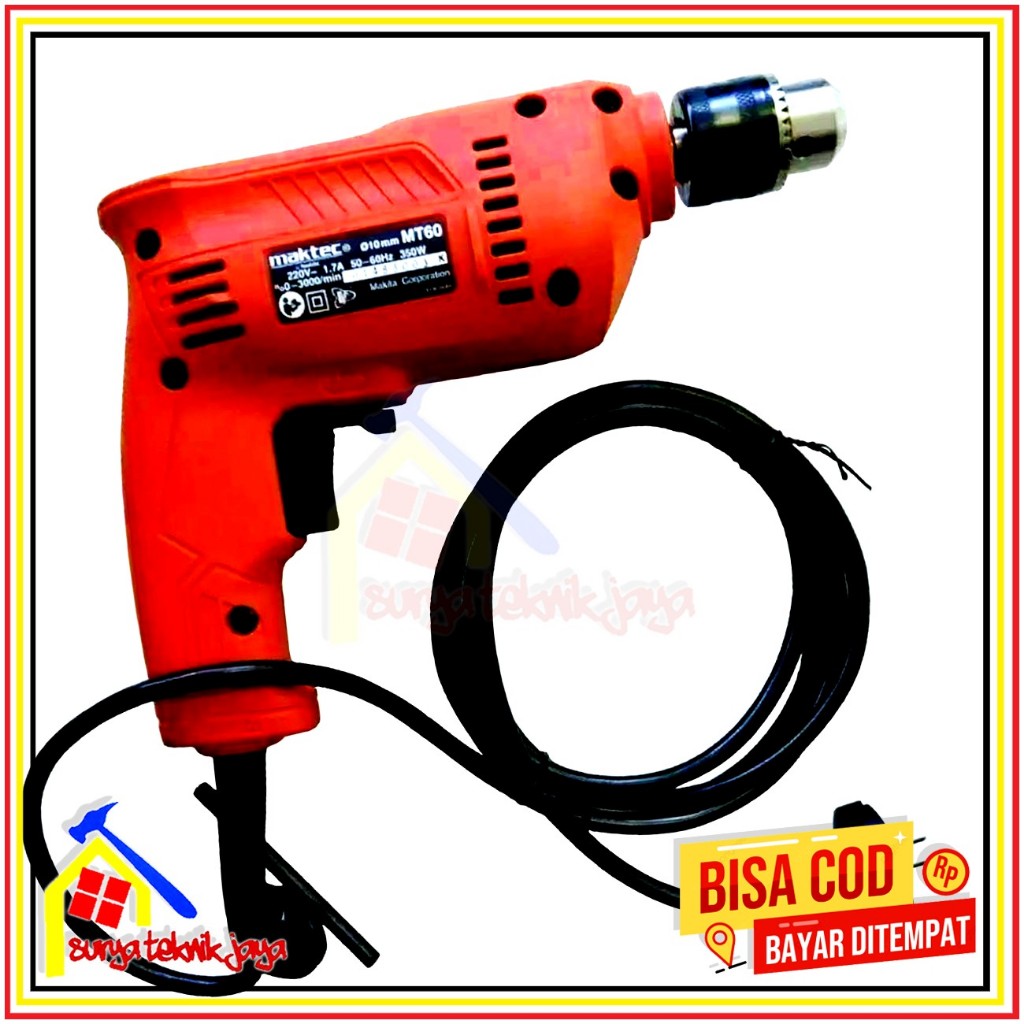 [cuci gudang] Mesin Bor Listrik 10mm | MAKTEC MT60 | Mesin Bor Bisa Bolak Balik | Electrik Drill 400