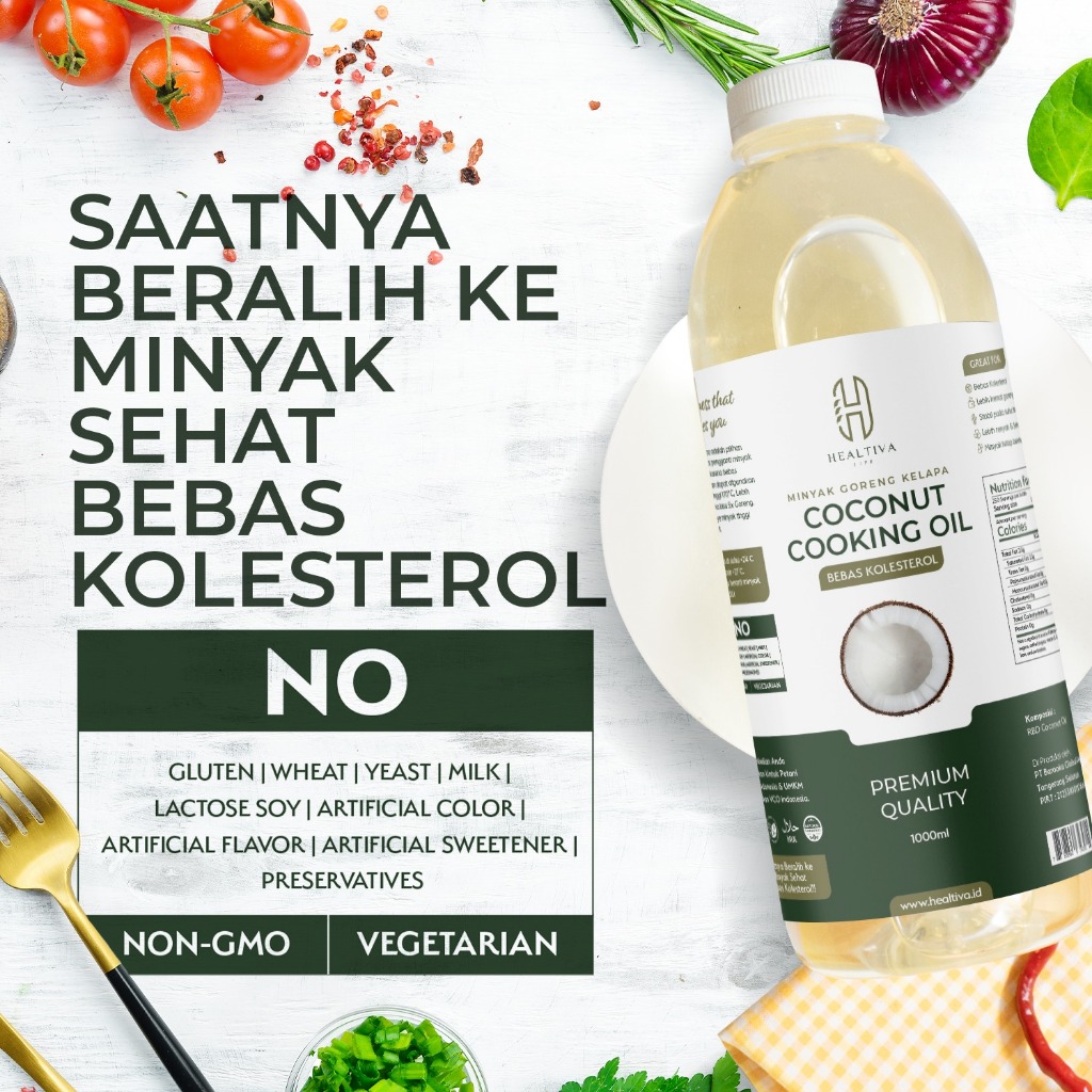 

LAKU HEALTIVA Minyak Goreng Kelapa Murni 1 Liter / Minyak Kelapa Murni NON KOLESTEROL Cooking