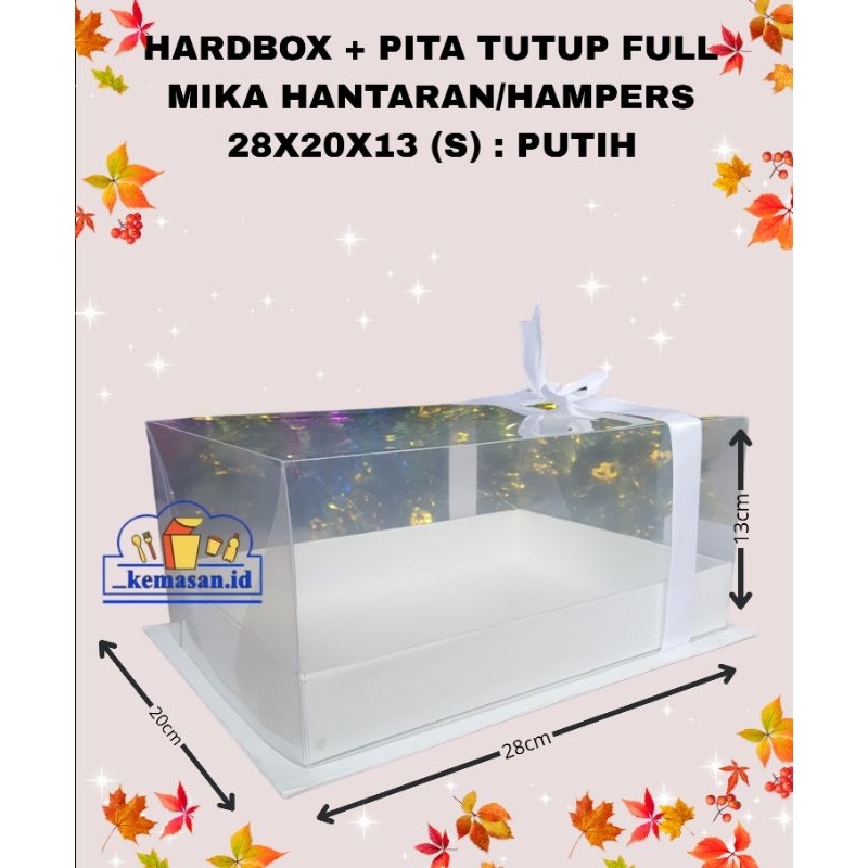 

HARDBOX + PITA TUTUP FULL MIKA HANTARAN/HAMPERS 28X20X13 (S) : PUTIH