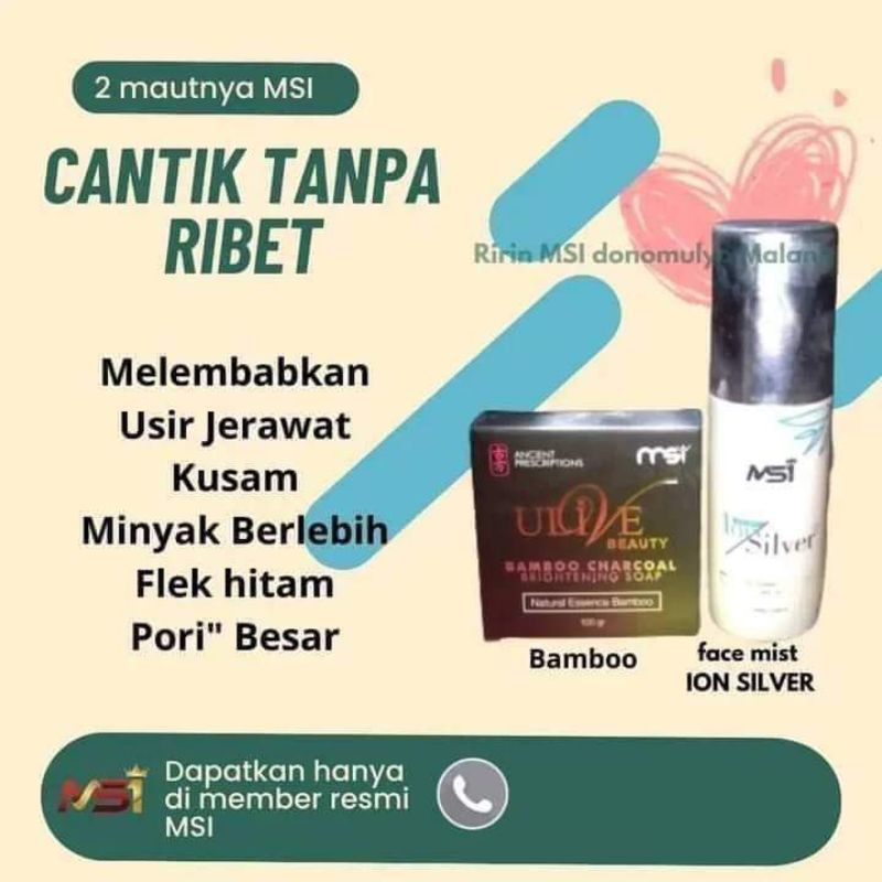 COD-Paket Jerawat Msi Bamboo & Ion Silver 100% Original