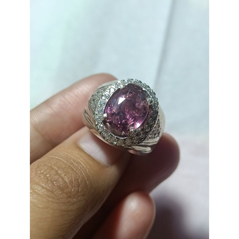 Pink Tourmaline sudah memo ring perak