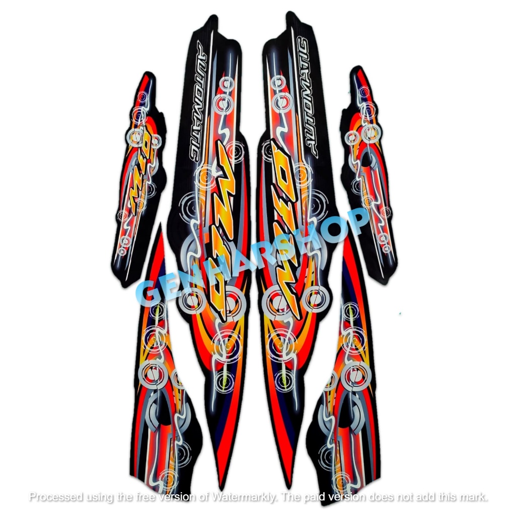 STIKER STRIPING LIS BODY MOTOR MIO SPORTY VARIASI HITAM