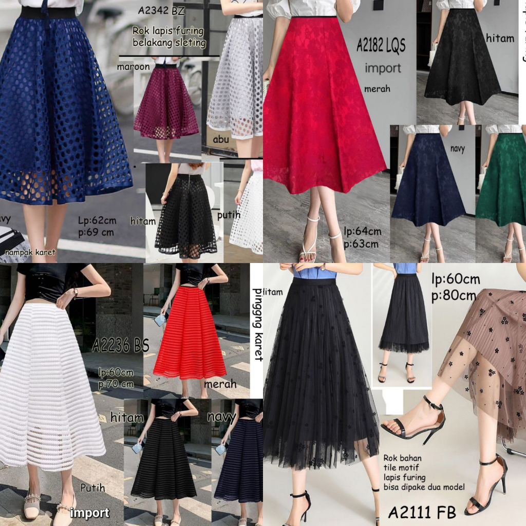 Rok kekinian/ Rok impor import skirt termurah / Rok Gereja, rok kerja cocok acara formal kondangan g