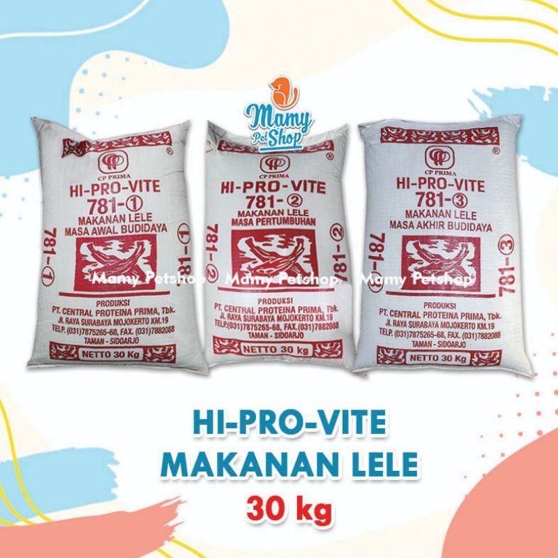 HI-PRO-VITE PAKAN LELE 30 KG HI-PRO-VITE 781-1 781-2 781-3
