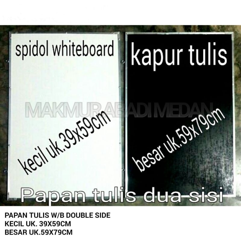 

Papan Tulis Bolak Balik Spidol dan Kapur/Papan Tulis Whiteboard Double Side Murah Berkualitas/Papan Tulis Non Magnet List dan Sudut Aluminium