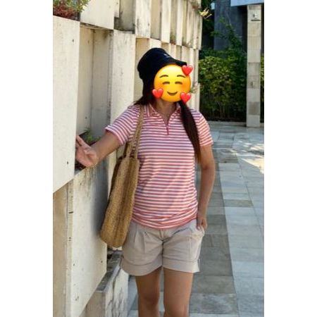 PRELOVED DAKS WOMEN STRIPE POLO SHIRT / KAOS BERKERAH WANITA MOTIF GARIS / LADIES POLO SHIRT GOLF AP