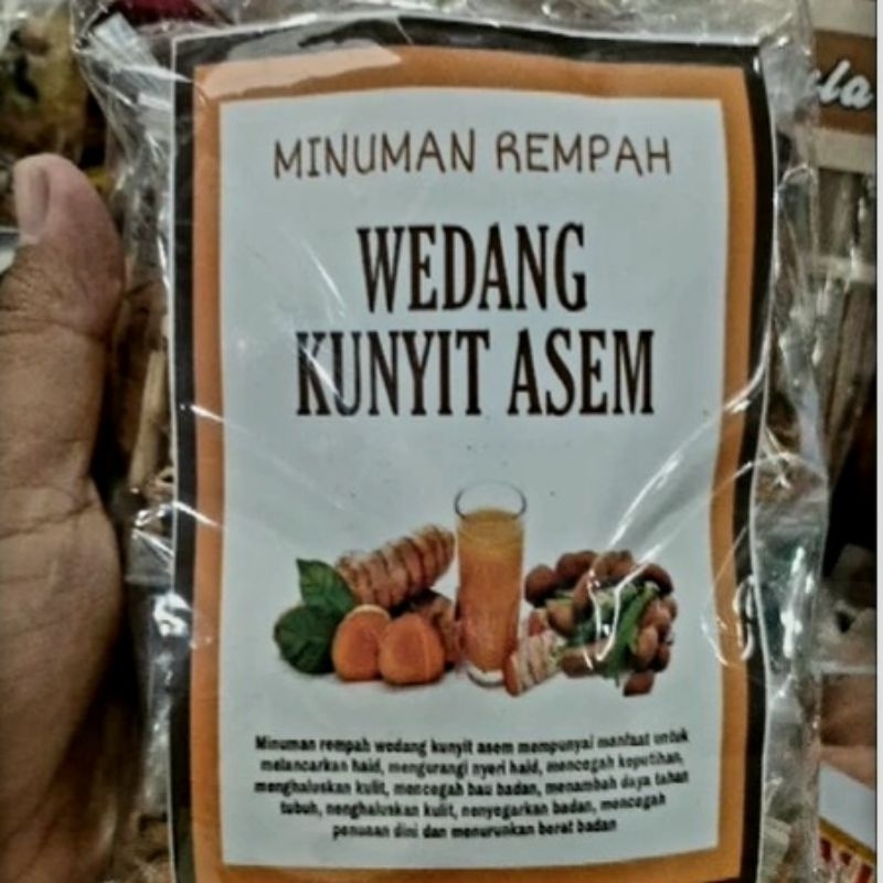 

MINUMAN HERBAL JAMU KUNIR ASEM / KUNYIT ASAM / WEDANG HERBAL / WEDANG KUNYIT ASEM ASLI SOLO ISI 10 BUNGKUS