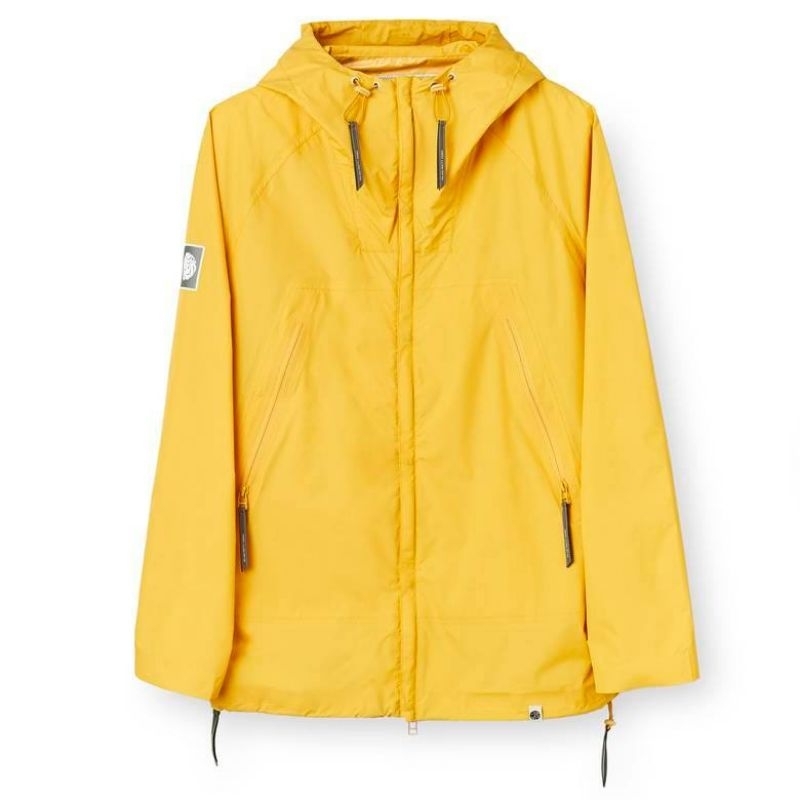 Pretty Green Seam Sealed Zip Through Hooded Jacket Yellow Original