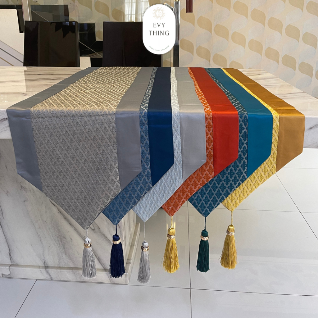 EVYTHING TAPLAK MEJA TAMU PANJANG TAPLAK MEJA TENGAH TABLE RUNNER MEWAH IMPORT