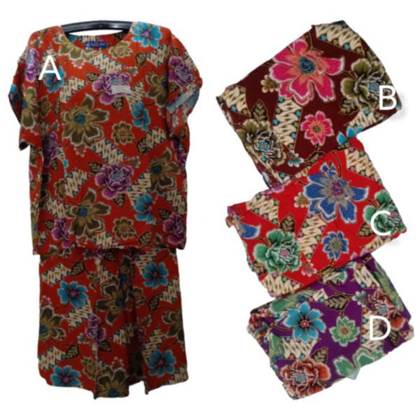 Murah meriah baby doll/setelan celana rok batik kencana ungu/setelan lengan pendek Limited