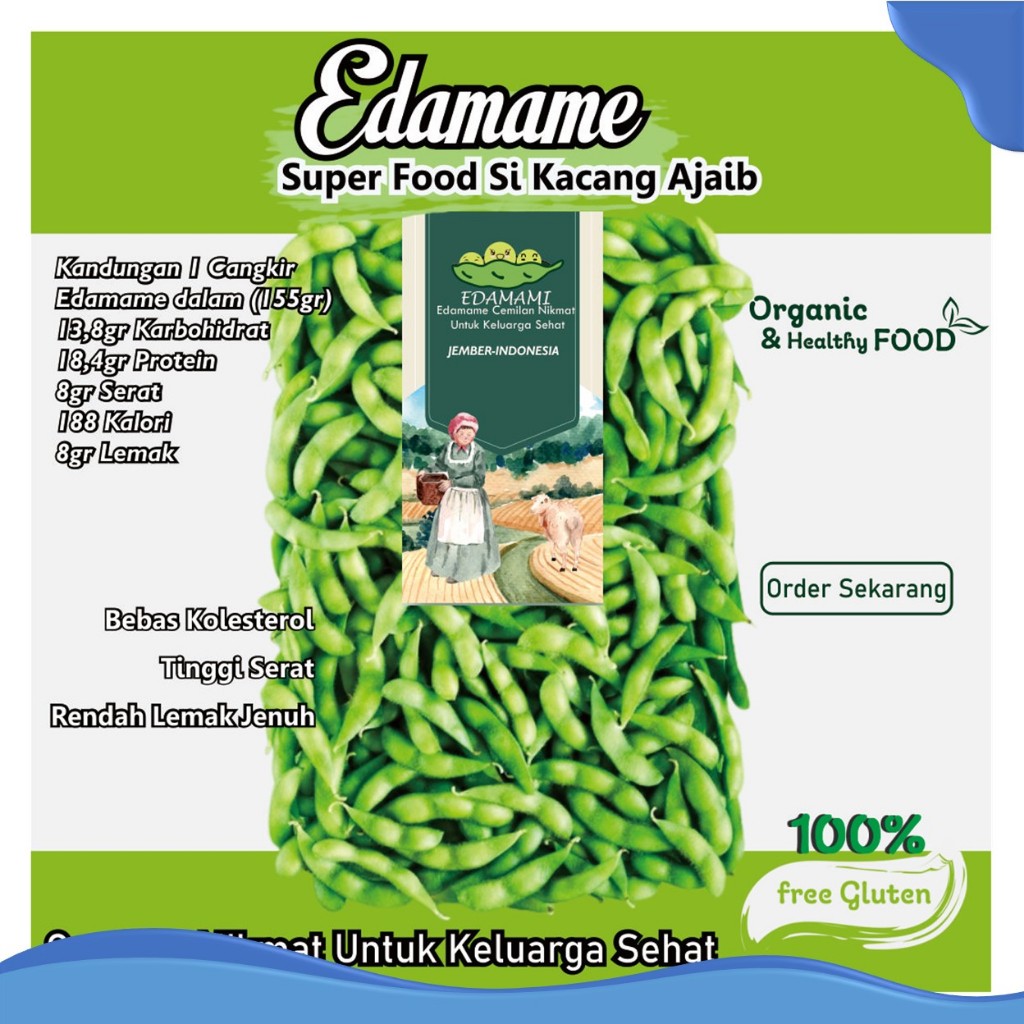 

Kacang Edamame Segar Fresh Mentah 1 kg soybean kedelai asli Jember Kualitas Premium