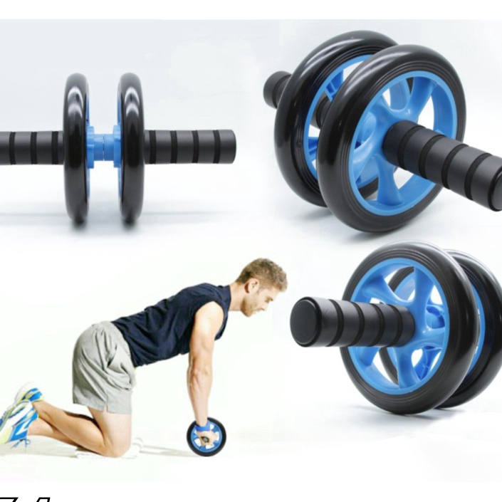 Terlaku, Set olahraga otot perut Abs roller Double wheel roller Alat gym JS1 skiping Alat Gym.