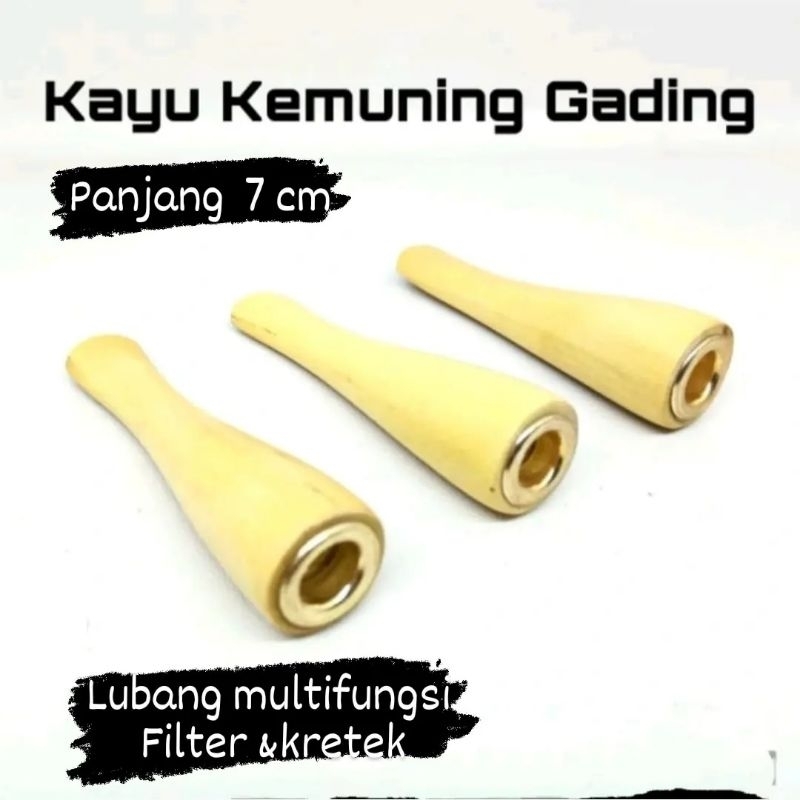 once pipa rokok kayu kemuning gading model bulat bukan gading