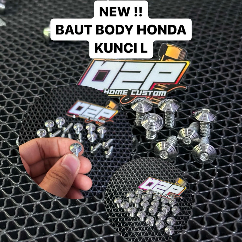 baut body honda L stainless ,baut body L motor honda