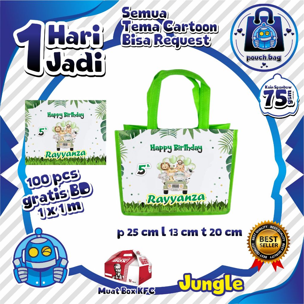 

Tas Ulang Tahun tema Zoo Animal (gratis banner)