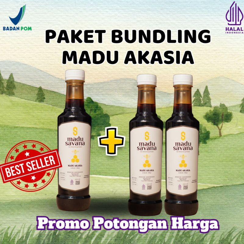 

Madu Savana Hutan Akasia Paket Bundling 3 Botol