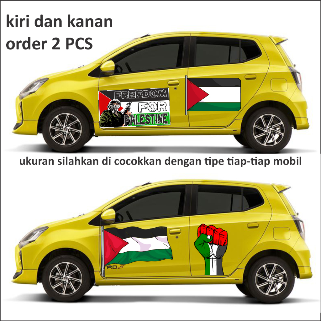 Stiker Sticker Mobil Atribut Bendera Palestine Palestina