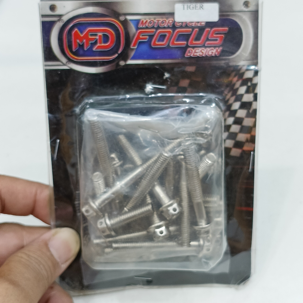BAUT PROBOLT BLOK MESIN TIGER CB GL MEGA PRO BAUT MESIN SET / MESIN TIGER STAINLES FULL 23 PSC