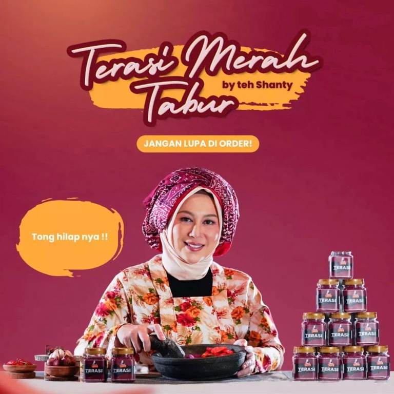 

7.7 sale ( READY STOK) ASLI Terasi merah tabur teh shanty / terasi mateng / cabai tabur teh shanty/ cuankie bumbu cikruh