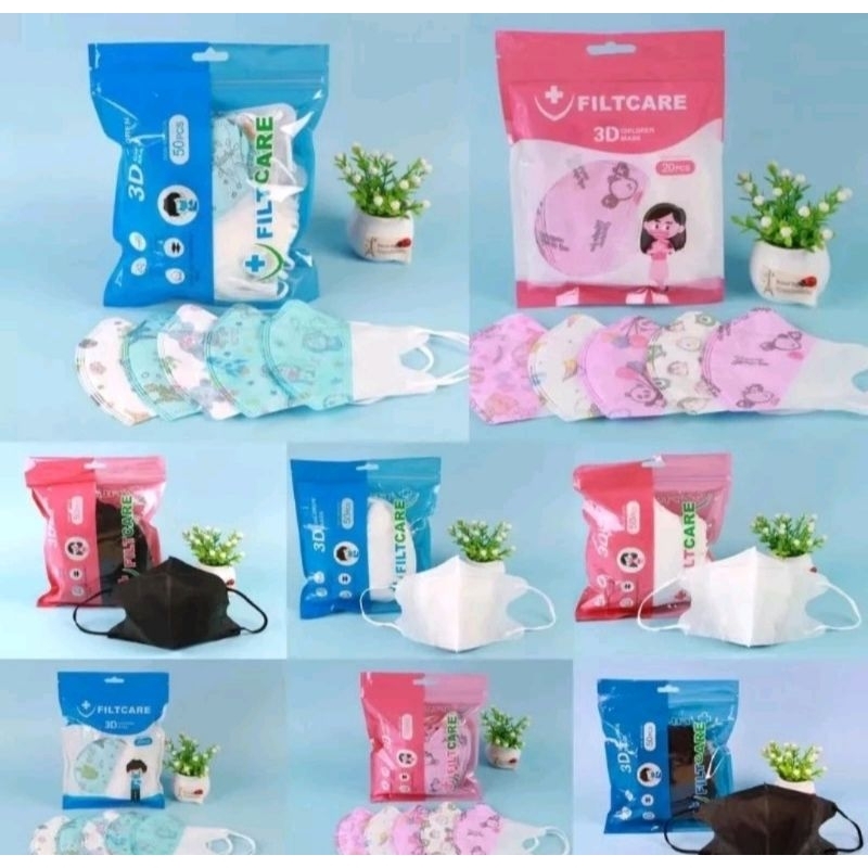 MASKER DUCKBILL ANAK WARNA POLOS 1 BOX/50PCS // DUCKBILL ANAK MURAH