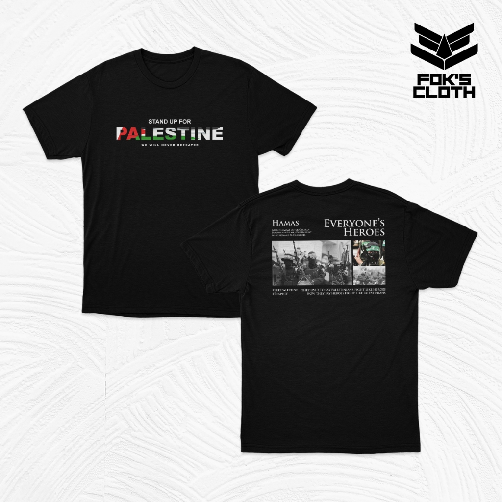 Kaos Stand Up For Palestine | Kaos Palestina | Kaos Palestina Merdeka | Kaos Pria/Wanita Unisex