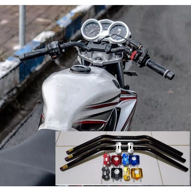 stang setang rzr Yamaha Vixion old lama roadrace plus raiser stang kedudukan cnc PNP Vixion old