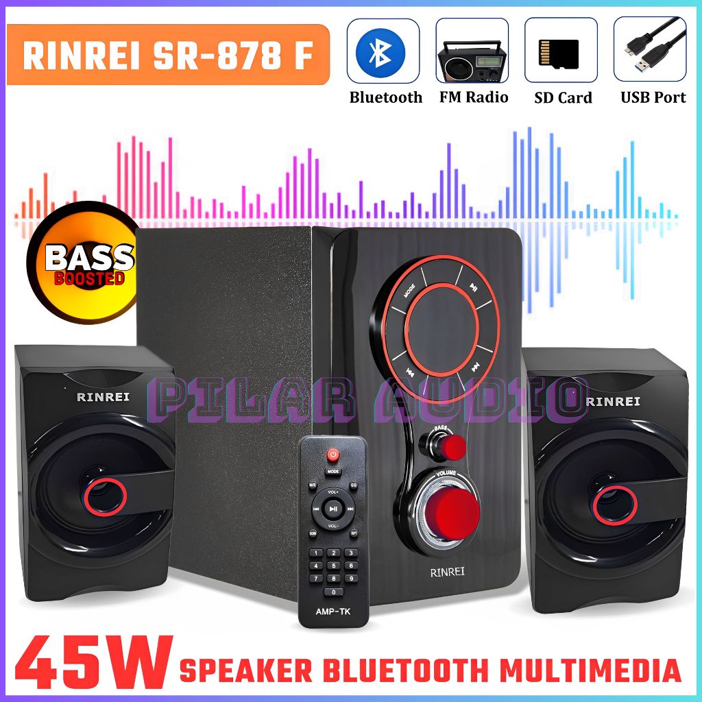 Speaker Rinrei SR-878F / SR-878 F Speaker Bluetooth Speaker Multimedia 2.1 Super Bass 45W RINREI SR 