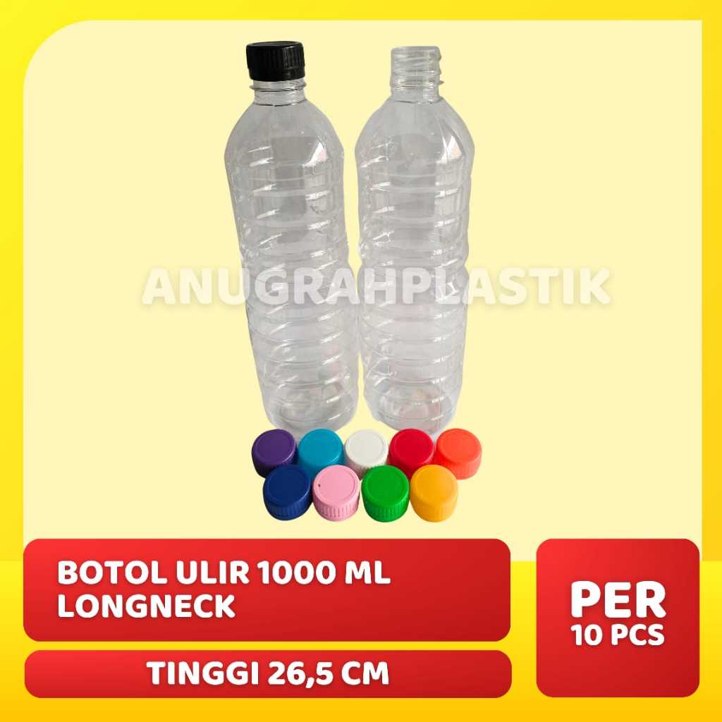 Botol Plastik 1000 ml Botol jamu 1 liter " Luar Surabaya " (eceran) per 10 pcs (MOHON UNTUK BACA DES