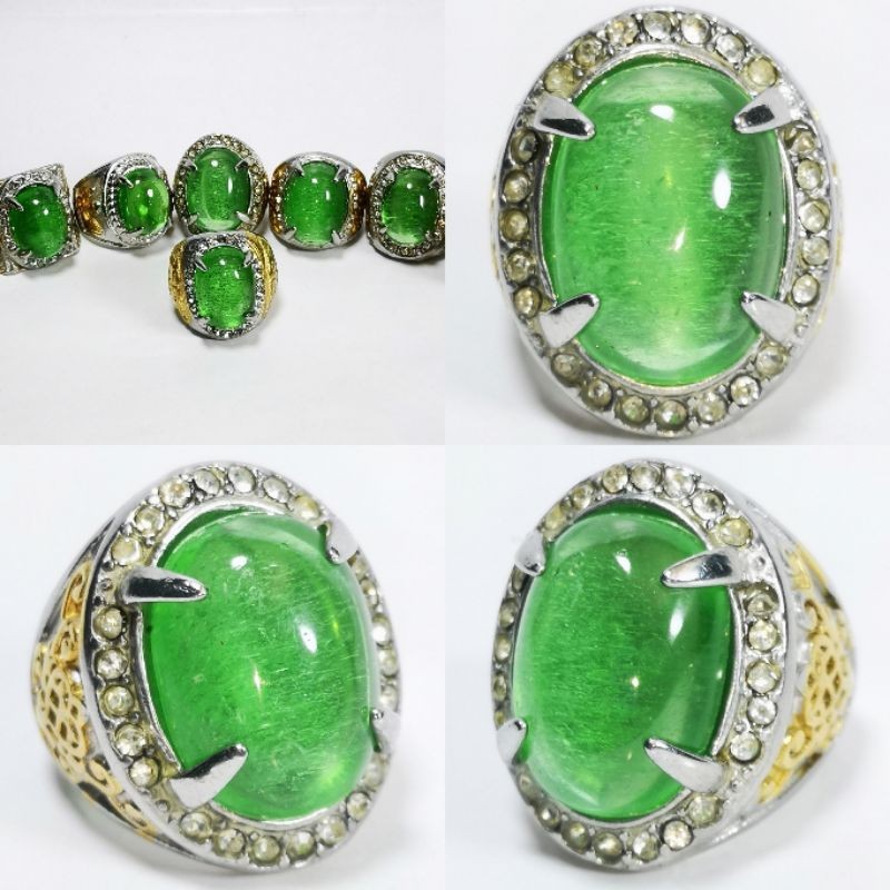 Cincin Pria COD-Batu Permata Jamrud Kalimantan Super Termurah Crystal HIGH QUALITY