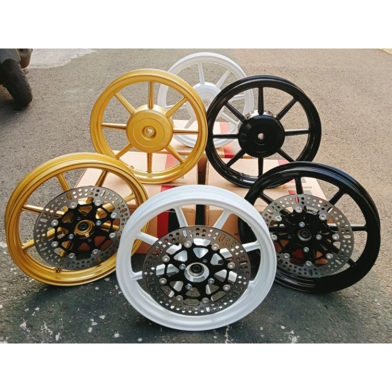 VELG/PELAK RACING V ROSSI COMET PALANG 8 PLUS CAKRAM 260MM BEAT KARBU BEAT FI BEAT ESP SCOOPY KARBU 