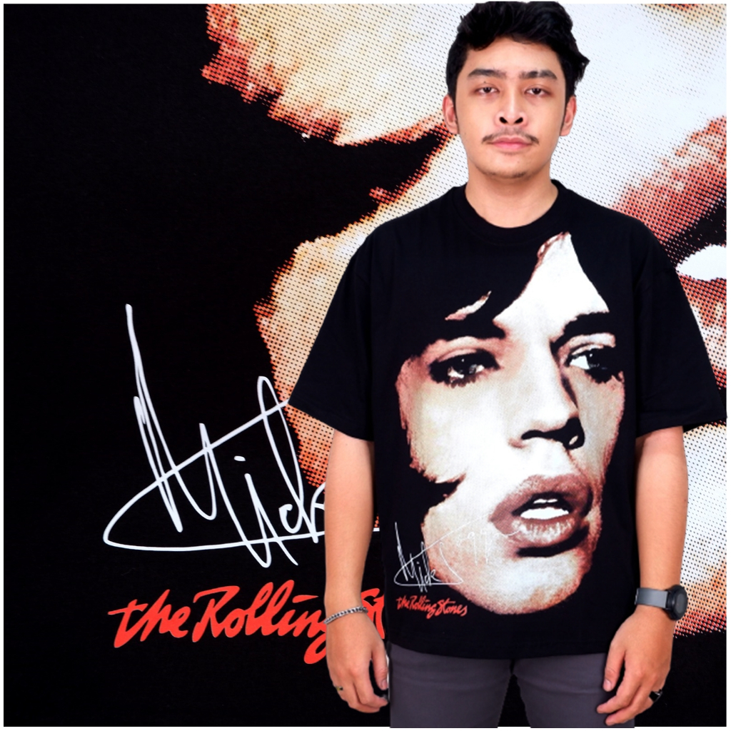TSHIRT THE ROLLING STONES MICK JAGGER KAOS BAND MUSIK VINTAGE BOOTLEG OVERSIZE