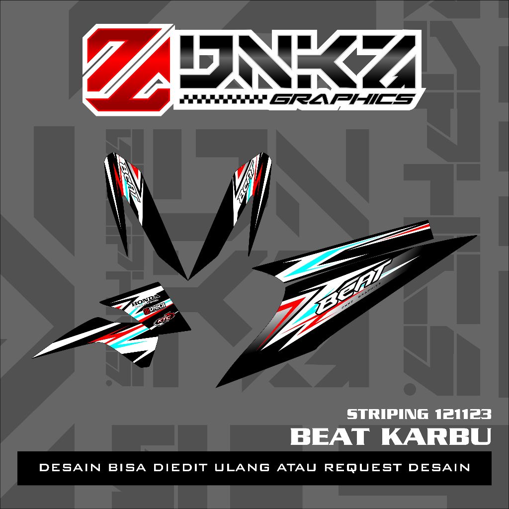 Stiker Beat Karbu Decal Striping Beat Karbu Premium Racing N121123 DNKZ
