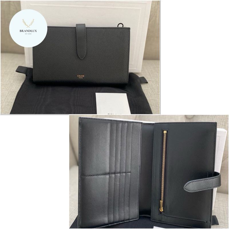 Celine long wallet black grained