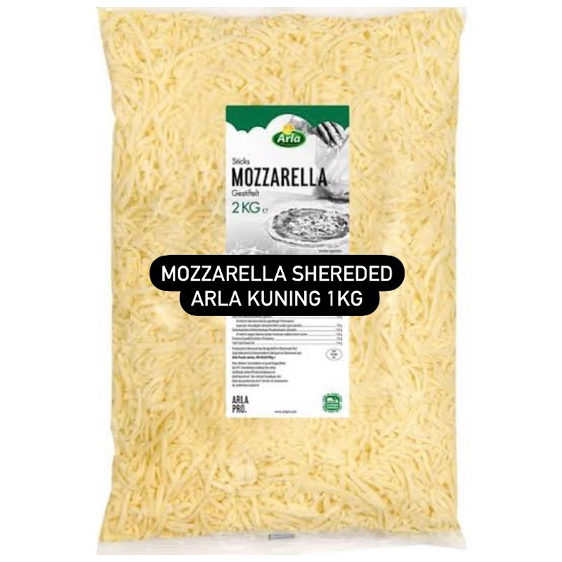 

Keju mozzarella Arla Parut 1kg / Mozzarella Arla Kuning Sheredded Parut 1Kg mozzarell chesee parut