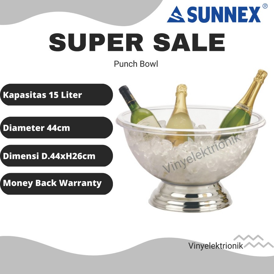 Sunnex Punch Bowl Polycarbonate 15L/ Champagne Fruit Cocktail 82686W