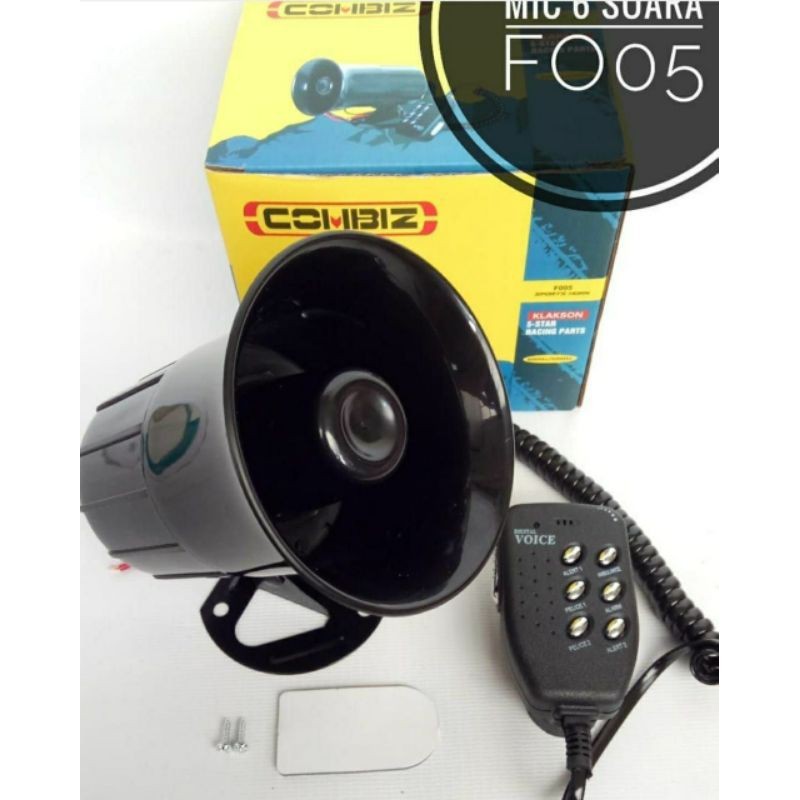 KLAKSON TOA 6 SUARA MIC SIRINE VOLUME KLAKSON TOURING SIRINE PATWAL 12 VOLT UNIVERSAL BISA UNTUK MOT