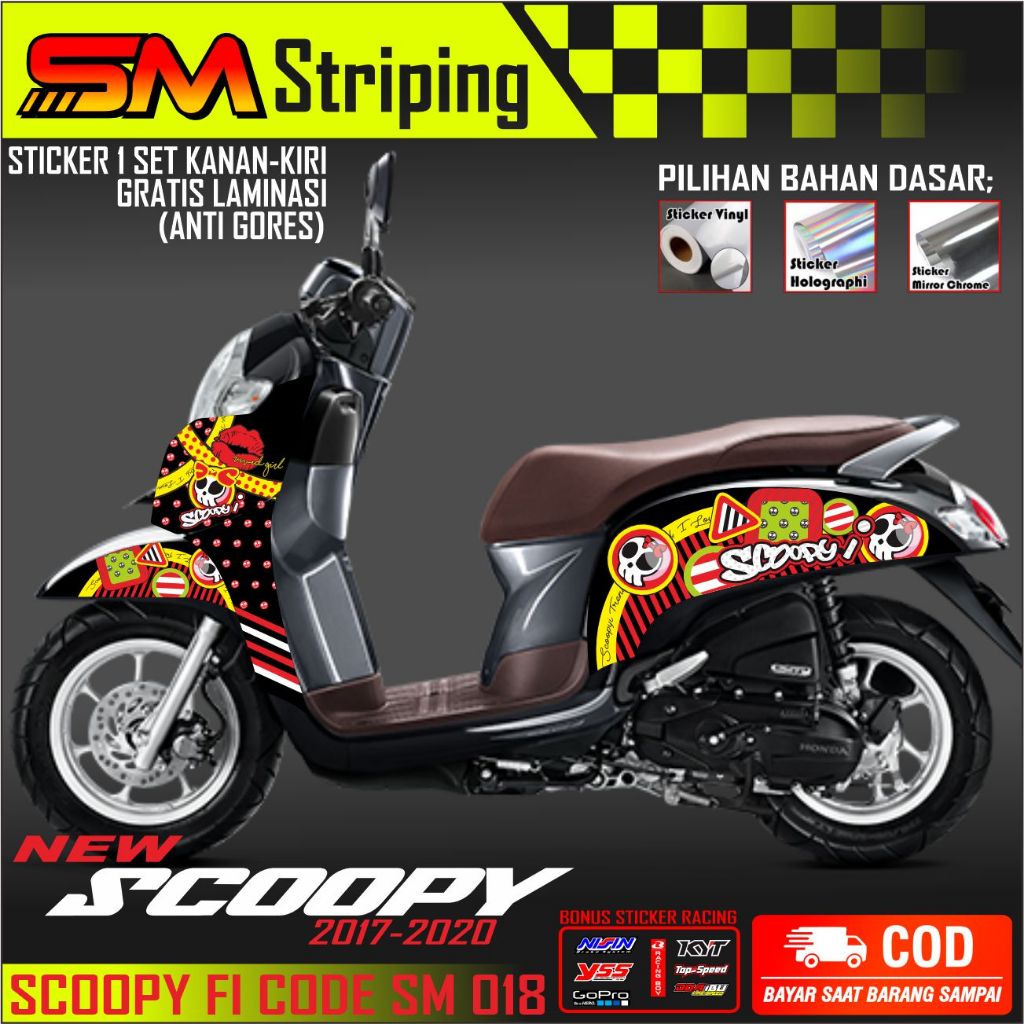 Striping Lis Sticker Honda Scoopy Fi Stylish 2017 2020 Stylish Striping Scoopy Sticker Scoopy Lis Sc