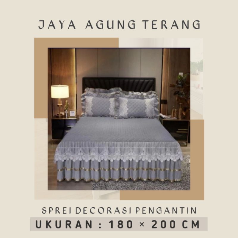 SPREI PENGANTIN BAHAN SATIN UKURAN 180×200