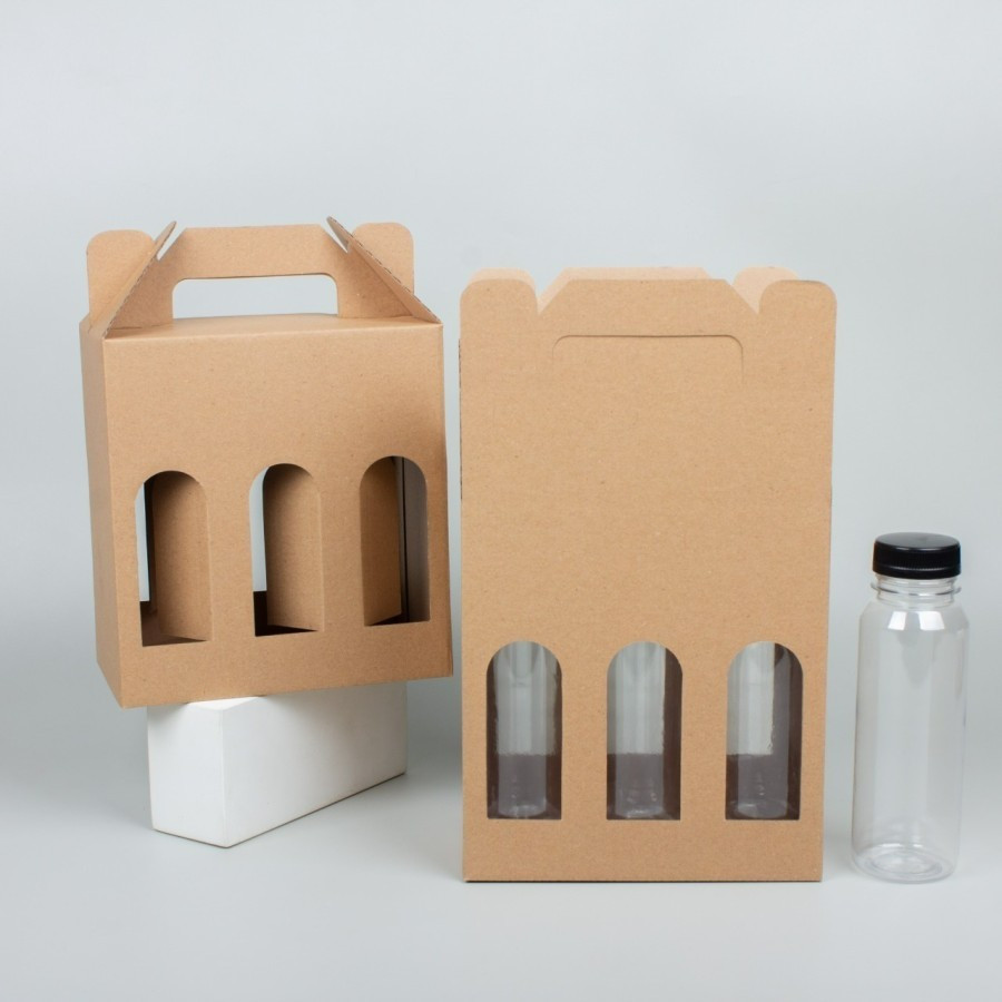

10 pcs dus jinjing hempers natal box coklat packaging botol minum ukuran 250 ml 100 % made in indonesia