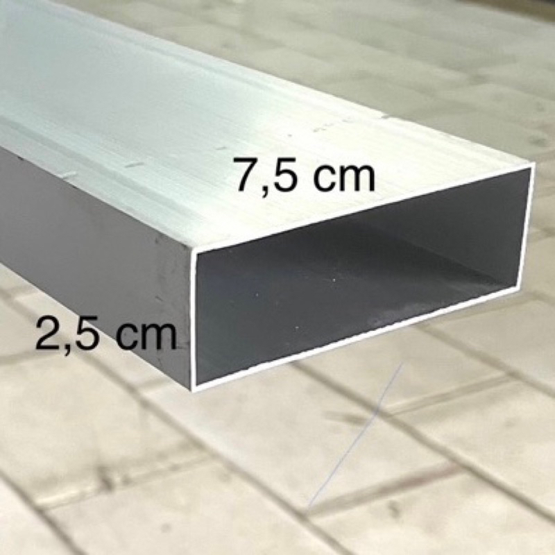 Hollow Kotak Jidar Aluminium 1x3 inch (25x75mm) Eceran (1 dan 1,5 meter)