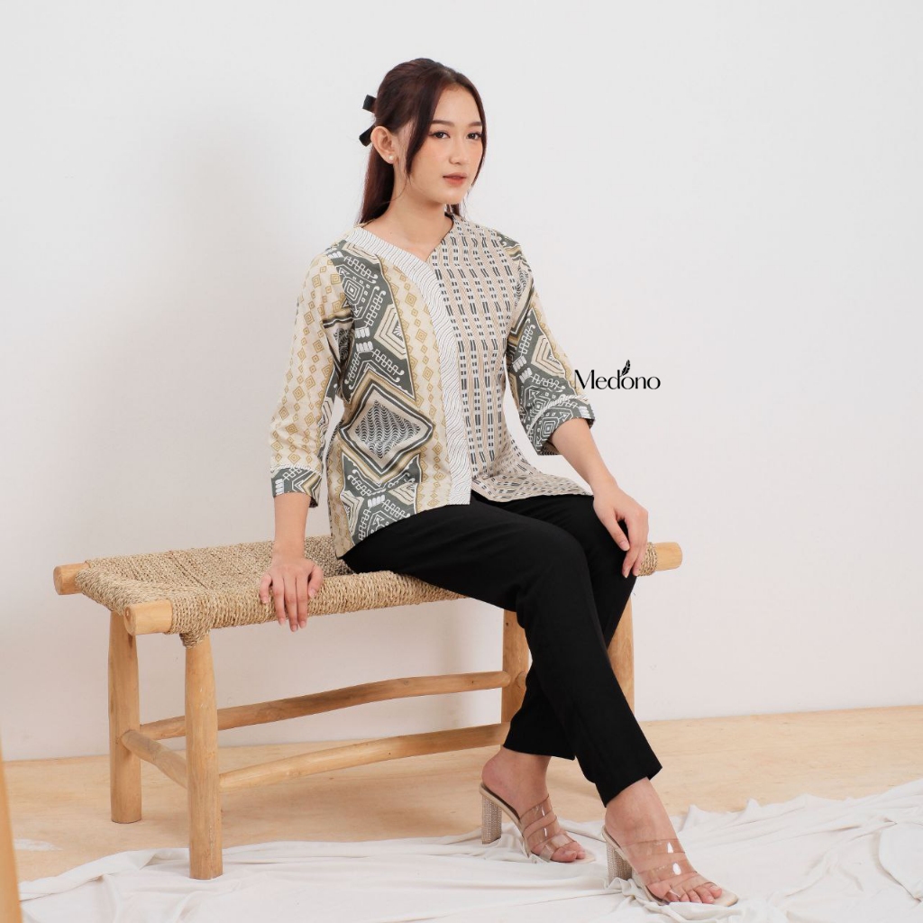 Baju Batik Wanita Batik Kerja Kantor Wanita Toraja Hijau