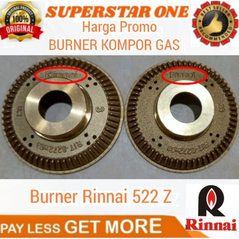 Burner Kompor gas 522C/522 C Rinnai/Kuningan rinnai 522 Z/522Z