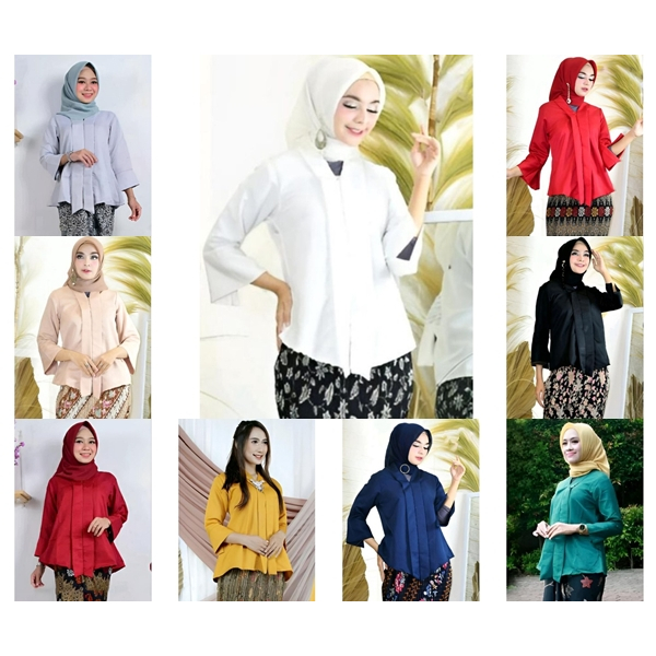 ATASAN KEBAYA BURKAT / KUTUBARU FLOY POLOS / KEBAYA BURKAT MODERN KEBAYA FLOY / KEBAYA TERBARU / KEB