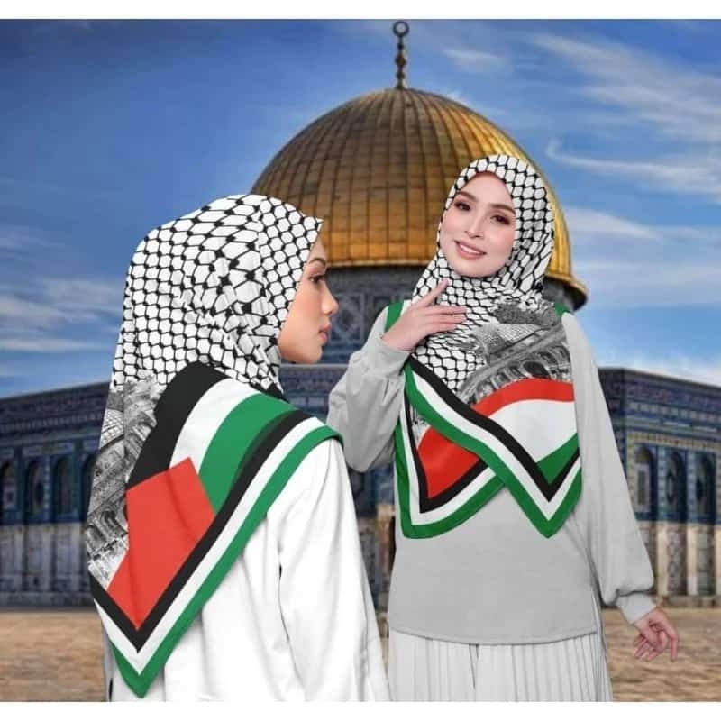 voal segiempat hitam / dedah grosir cirebon / hijab palestina
